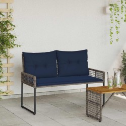 Banc extérieur avec coussin Gris et Marine 118 x 55 x 82 cm 533079533079
