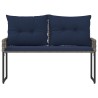 Banc extérieur avec coussin Gris et Marine 118 x 55 x 82 cm 533079533079