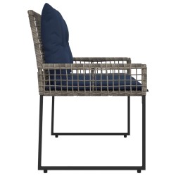 Banc extérieur avec coussin Gris et Marine 118 x 55 x 82 cm 533079533079