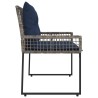 Banc extérieur avec coussin Gris et Marine 118 x 55 x 82 cm 533079533079