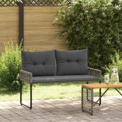 Banc extérieur Gris 118 x 55 x 82 cm Rotin PE et tissu 533080533080