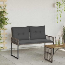 Banc extérieur Gris 118 x 55 x 82 cm Rotin PE et tissu 533080533080