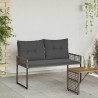 Banc extérieur Gris 118 x 55 x 82 cm Rotin PE et tissu 533080533080