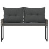 Banc extérieur Gris 118 x 55 x 82 cm Rotin PE et tissu 533080533080