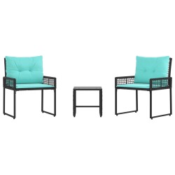 Ensemble de meubles d'extérieur 3 pcs Noir et turquoise 533081533081