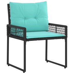 Ensemble de meubles d'extérieur 3 pcs Noir et turquoise 533081533081