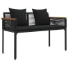 Banc extérieur avec coussin Noir 117 x 54 x 74.5 cm polyrotin 533083533083