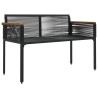 Banc extérieur avec coussin Noir 117 x 54 x 74.5 cm polyrotin 533083533083