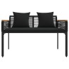 Banc extérieur avec coussin Noir 117 x 54 x 74.5 cm polyrotin 533083533083
