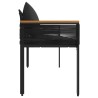 Banc extérieur avec coussin Noir 117 x 54 x 74.5 cm polyrotin 533083533083