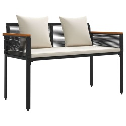 Banc extérieur Noir et blanc crème 117 x 54 x 74.5 cm polyrotin 533084533084