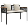 Banc extérieur Noir et blanc crème 117 x 54 x 74.5 cm polyrotin 533084533084