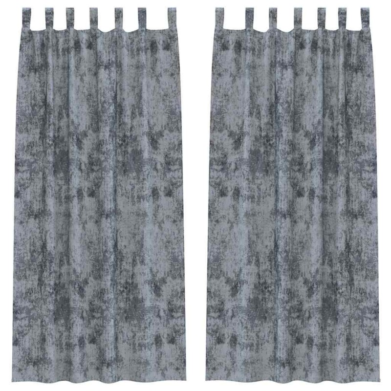 Rideaux en velours 2 pcs Gris Argenté 245 x 140 cm Velours 534353534353