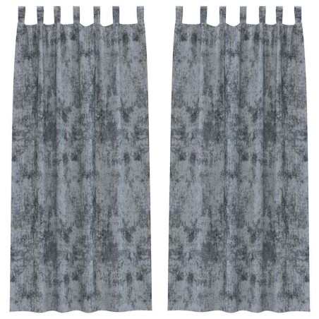 Rideaux en velours 2 pcs Gris Argenté 245 x 140 cm Velours 534353534353
