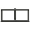 Pieds de table basse en T, 2 pièces, anthracite, 70 x 25 x (30-31) cm, acier 534355534355