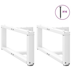 Pieds de table basse en T, 2 pièces, blanc, 70 x 25 x (30-31) cm, acier 534356534356