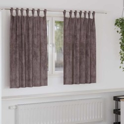 Rideaux en velours 2 pcs Marron 140 x 140 cm Velours 534359534359