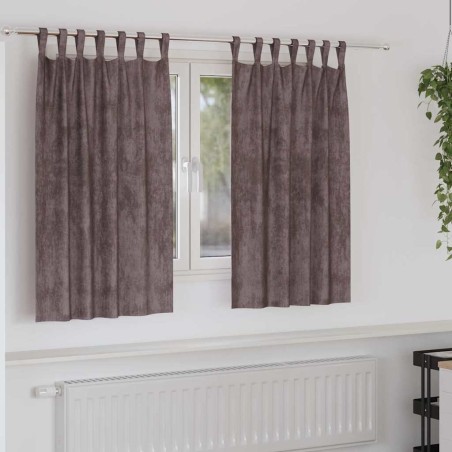 Rideaux en velours 2 pcs Marron 140 x 140 cm Velours 534359534359