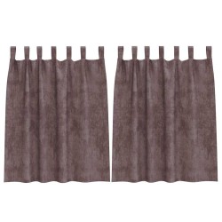Rideaux en velours 2 pcs Marron 140 x 140 cm Velours 534359534359