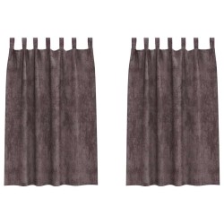 Rideaux en velours 2 pcs Marron 175 x 140 cm Velours 534363534363