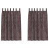 Rideaux en velours 2 pcs Marron 175 x 140 cm Velours 534363534363