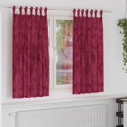 Rideaux en velours 2 pcs Rouge bordeaux 175 x 140 cm Velours 534364534364