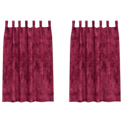 Rideaux en velours 2 pcs Rouge bordeaux 175 x 140 cm Velours 534364534364