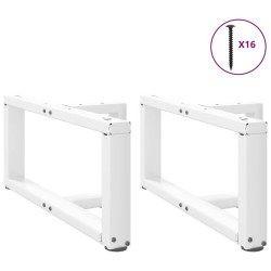 Pieds de table basse en T, 2 pièces, blanc, 60 x 25 x (30-31) cm, acier 534365534365