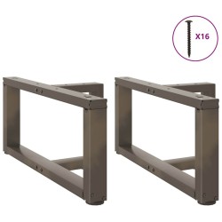 Pieds de table basse en T, 2 pièces, noir, 60 x 25 x (30-31) cm, acier 534366534366