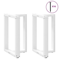 Pieds de table à manger en T, 2 pièces, blanc, 60 x 35 x (72-73) cm, acier 534369534369
