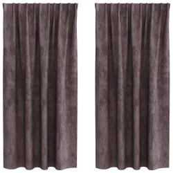 Rideaux en velours 2 pcs Marron 175 x 140 cm Velours 534371534371