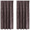 Rideaux en velours 2 pcs Marron 175 x 140 cm Velours 534371534371