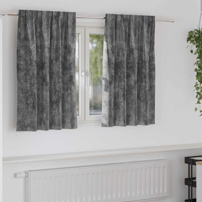 Rideaux en velours 2 pcs Gris 140 x 140 cm Velours 534372534372