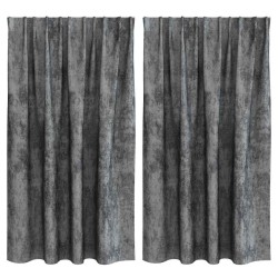 Rideaux en velours 2 pcs Gris 140 x 140 cm Velours 534372534372