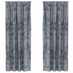 Rideaux en velours 2 pcs Gris Argenté 245 x 140 cm Velours 534374534374