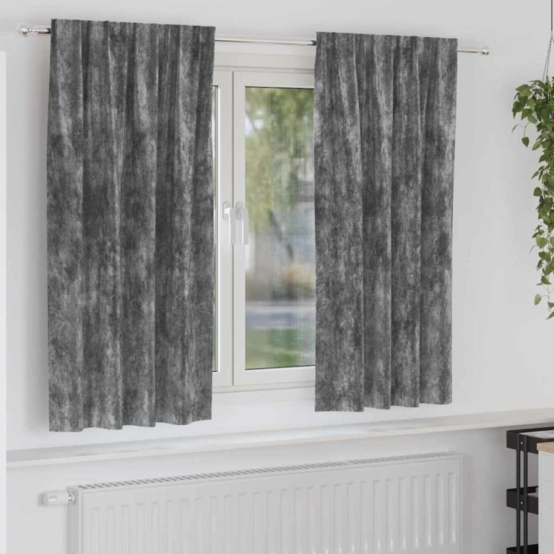 Rideaux en velours 2 pcs Gris 175 x 140 cm Velours 534377534377
