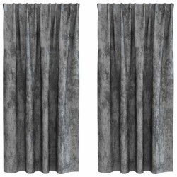 Rideaux en velours 2 pcs Gris 175 x 140 cm Velours 534377534377