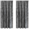 Rideaux en velours 2 pcs Gris 175 x 140 cm Velours 534377534377