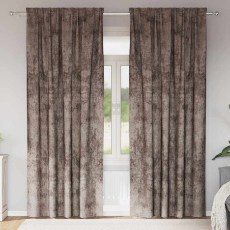 Rideaux en velours 2 pcs Cappuccino 245 x 140 cm Velours 534380534380
