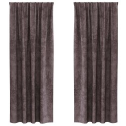 Rideaux en velours 2 pcs Marron 225 x 140 cm Velours 534381534381