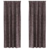 Rideaux en velours 2 pcs Marron 225 x 140 cm Velours 534381534381