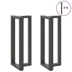 Pieds de table de bar en T, 2 pièces, anthracite, 50 x 35 x (100-101) cm, acier 534382534382