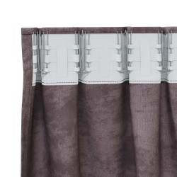 Rideaux en velours 2 pcs Marron 245 x 140 cm Velours 534386534386