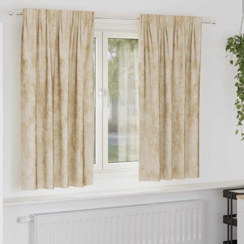 Rideaux en velours 2 pcs Crème 175 x 140 cm Velours 534389534389