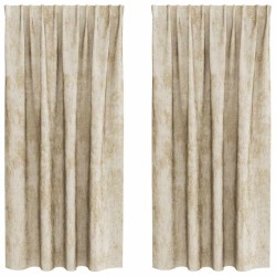 Rideaux en velours 2 pcs Crème 175 x 140 cm Velours 534389534389