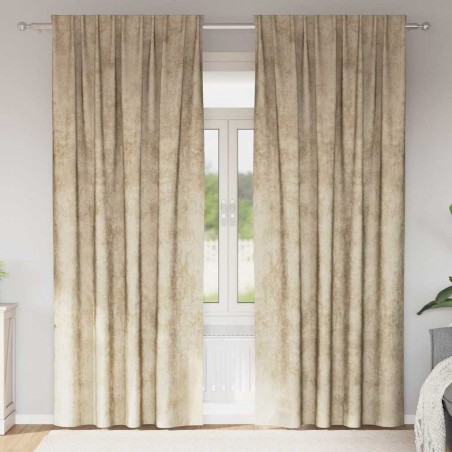 Rideaux en velours 2 pcs Crème 225 x 140 cm Velours 534390534390