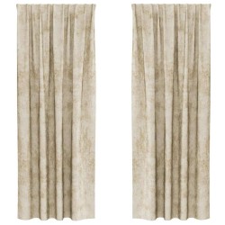 Rideaux en velours 2 pcs Crème 225 x 140 cm Velours 534390534390