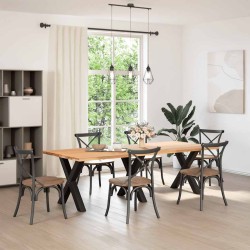 Pieds de table à manger en forme de X, 3 pièces, noir, 80 x (72-73) cm, acier 534394534394