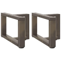Pieds de table basse en T, 2 pièces, noir, 50 x 25 x (30-31) cm, acier 534395534395