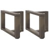 Pieds de table basse en T, 2 pièces, noir, 50 x 25 x (30-31) cm, acier 534395534395